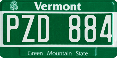 VT license plate PZD884