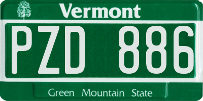 VT license plate PZD886