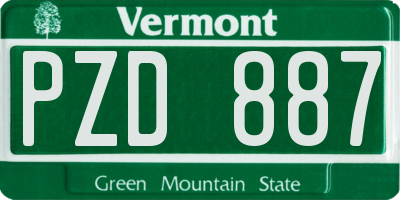 VT license plate PZD887