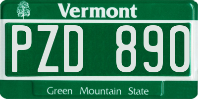 VT license plate PZD890