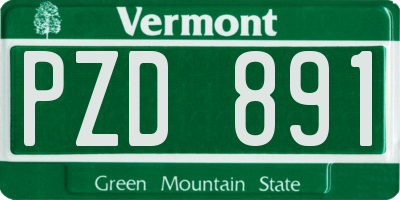 VT license plate PZD891