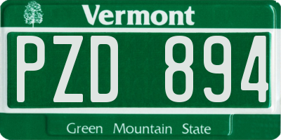 VT license plate PZD894
