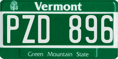 VT license plate PZD896