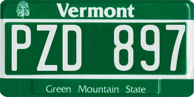 VT license plate PZD897