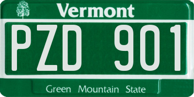 VT license plate PZD901