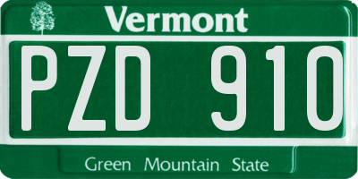 VT license plate PZD910
