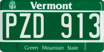 VT license plate PZD913