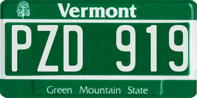 VT license plate PZD919