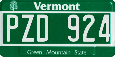 VT license plate PZD924