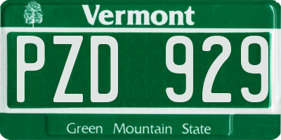 VT license plate PZD929