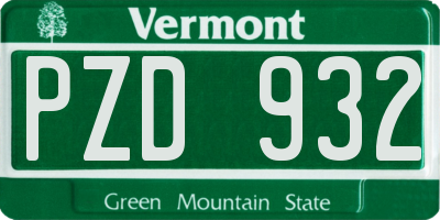 VT license plate PZD932