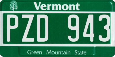 VT license plate PZD943