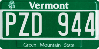VT license plate PZD944