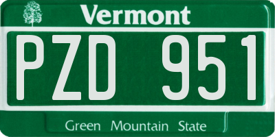 VT license plate PZD951