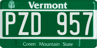 VT license plate PZD957