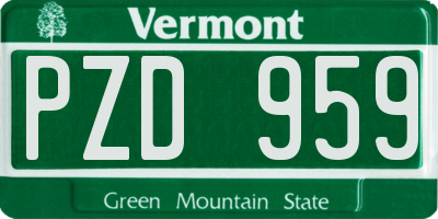 VT license plate PZD959