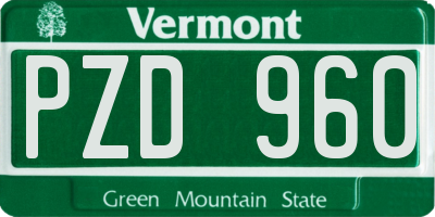 VT license plate PZD960