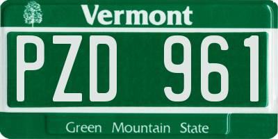 VT license plate PZD961