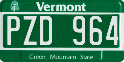VT license plate PZD964