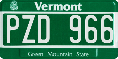VT license plate PZD966