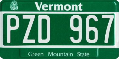 VT license plate PZD967