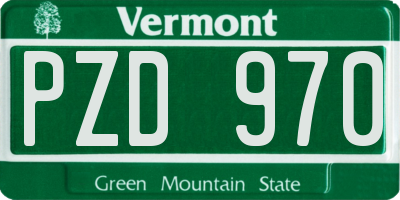 VT license plate PZD970