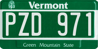 VT license plate PZD971