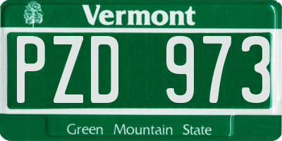 VT license plate PZD973