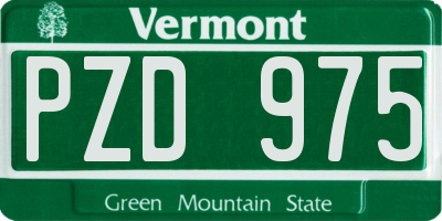 VT license plate PZD975