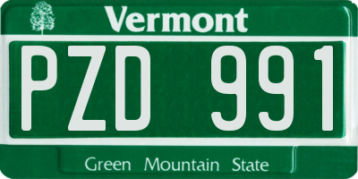 VT license plate PZD991
