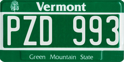 VT license plate PZD993