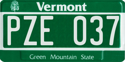 VT license plate PZE037
