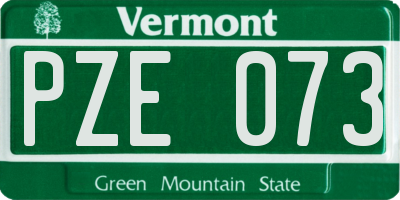 VT license plate PZE073
