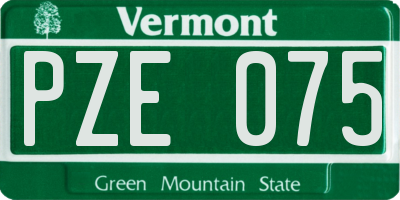VT license plate PZE075