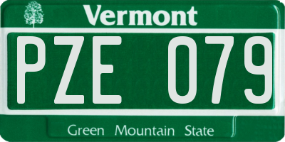 VT license plate PZE079