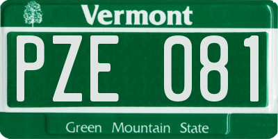VT license plate PZE081