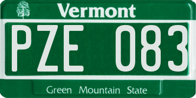 VT license plate PZE083