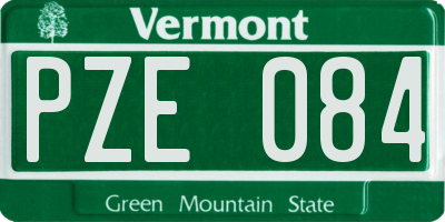 VT license plate PZE084