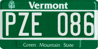 VT license plate PZE086