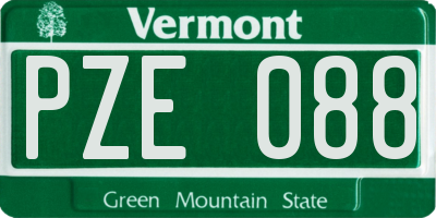 VT license plate PZE088