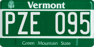 VT license plate PZE095