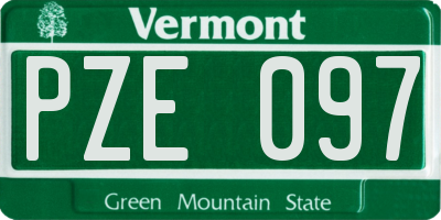 VT license plate PZE097