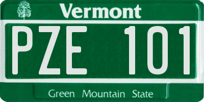 VT license plate PZE101