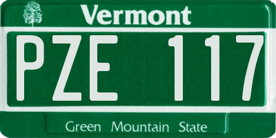 VT license plate PZE117