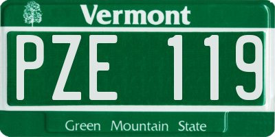 VT license plate PZE119