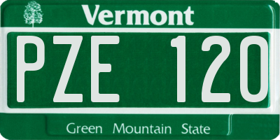 VT license plate PZE120