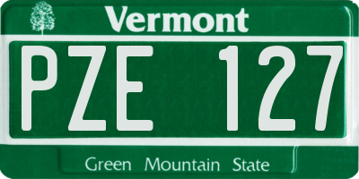 VT license plate PZE127