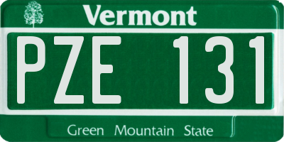 VT license plate PZE131