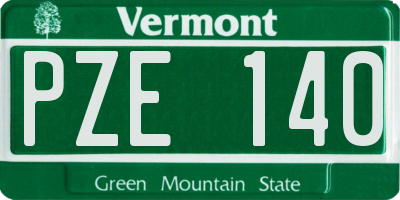 VT license plate PZE140