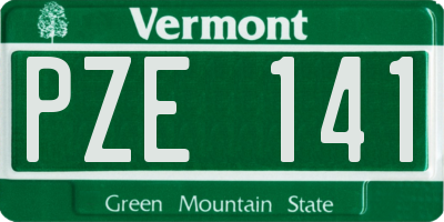 VT license plate PZE141